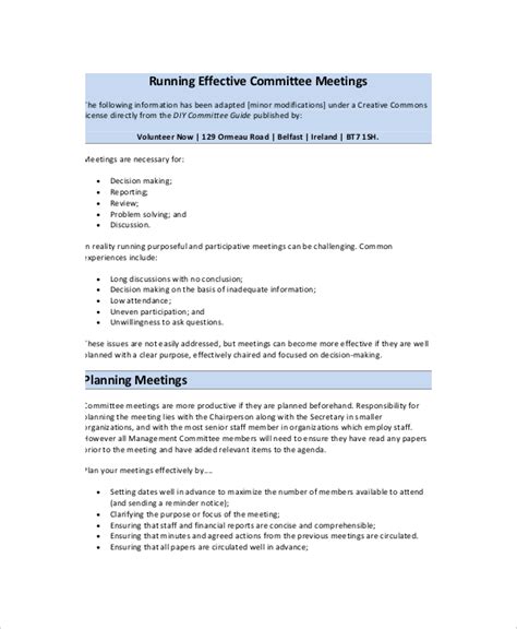 12 Effective Meeting Agenda Templates Free Sample Example Format