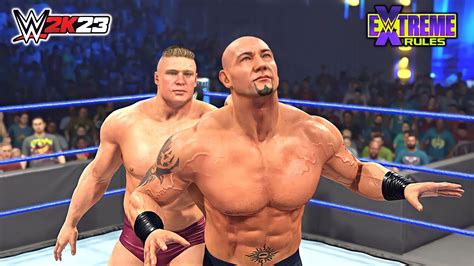 Retro Brock Lesnar Vs Retro Batista Wwe 2k23 Extreme Rules Youtube