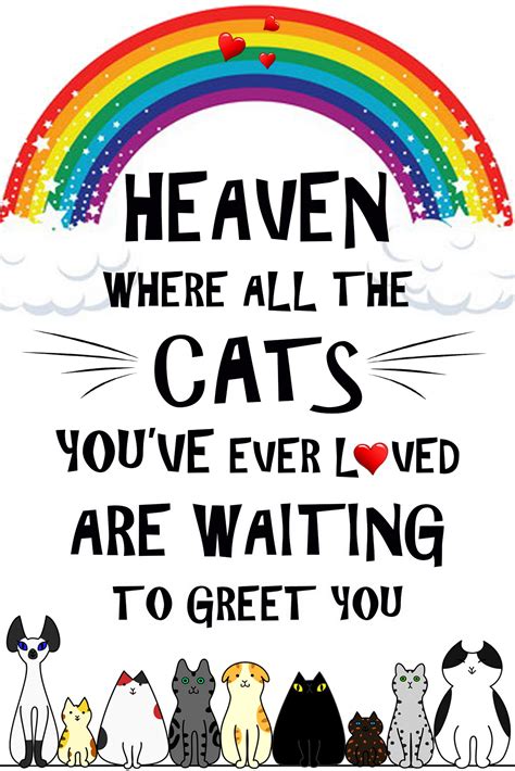 Cat Bereavement Gift Magnet – Cat Heaven – Cat loss, sympathy, memorial
