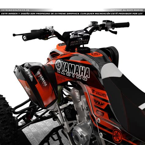 Adhesivos Quad Yamaha Raptor Clean Naranja Extremegraphics Es