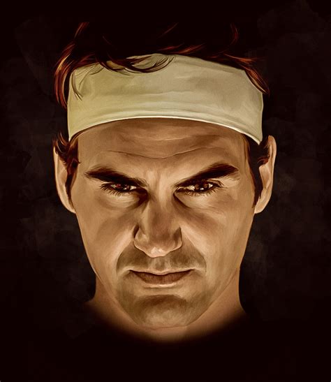Artstation Roger Federer Close Up Portrait Digital Artwork Print