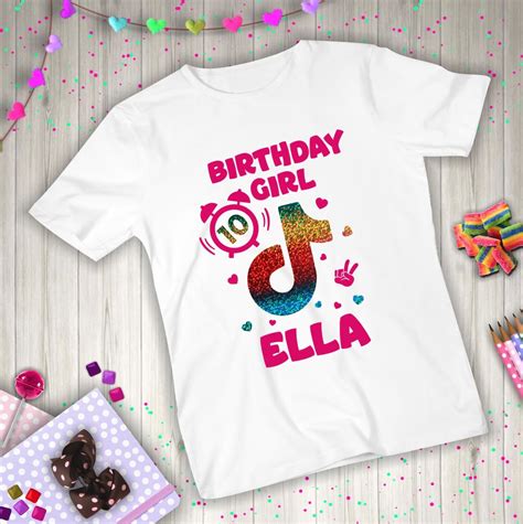 Camiseta Personalizada Tik Tok Birthday Girls Camiseta Viral Etsy España