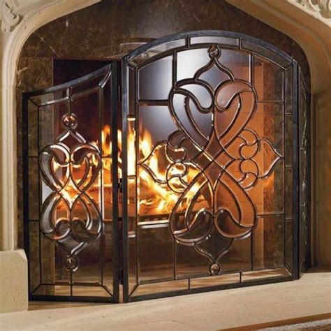 Antique Stained Glass Fireplace Screen Fireplace Guide By Linda
