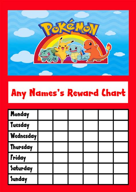 Pokemon Star Sticker Reward Chart The Card Zoo