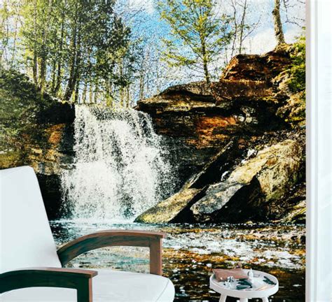 Landscape Forest Waterfall Mural Tenstickers