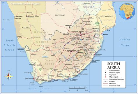 Detailed Political Map Of South Africa With Roads And Major Cities