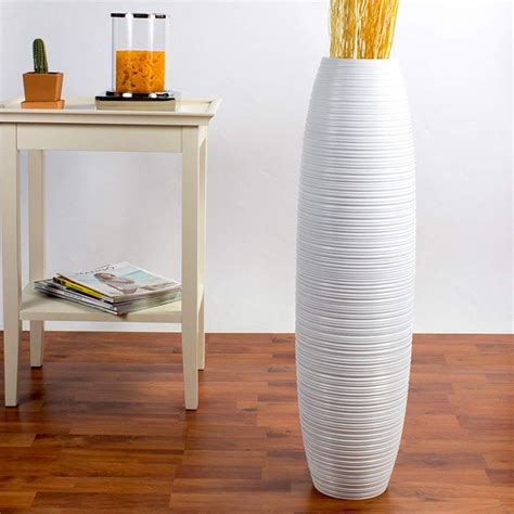 Tall Floor Vase 30 Inches Wood White Tall Floor Vases Floor Vase Floor Standing Vase