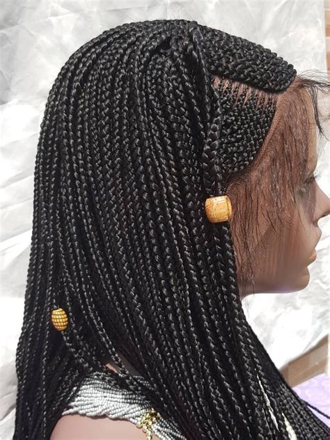 Handmade Braided Lace Frontal Wig 3 Step Cornrow Ghana Weave With Box