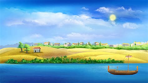 Royalty Free Cartoon Of Nile River Clip Art Vector Images