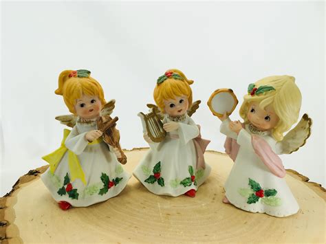 Vintage Homco Christmas Ceramic Angels501255515551 Angels Etsy