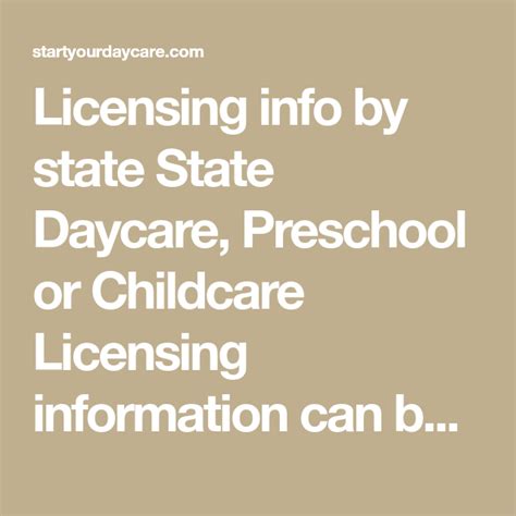 Licensing Info By State State Daycare Preschool Or Childcare Licensing