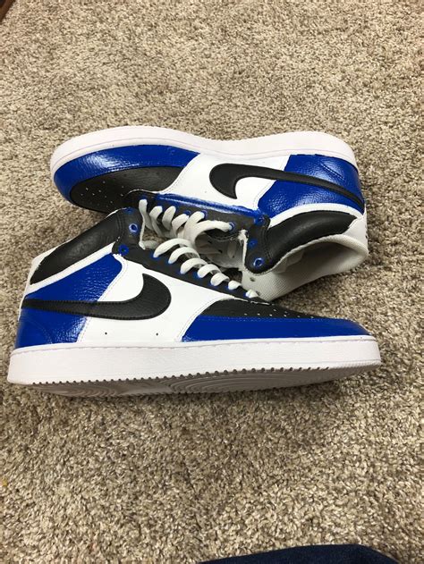 Custom Royal Blue Nike Court Vision High Top Shoe Etsy