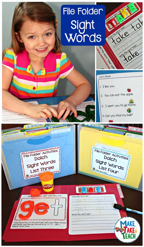 File Folder Sight Word Activities Make Take And Teach