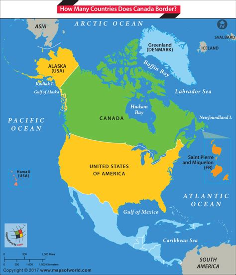 Us Canada Border Map It Is Shared Between Canada And The United