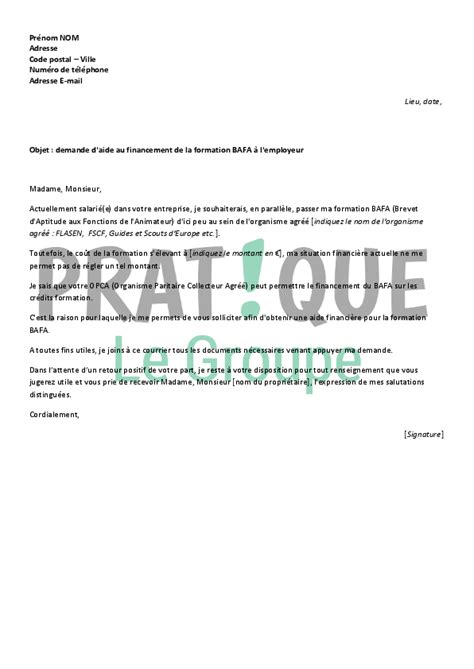 Application Letter Sample Modele De Lettre De Demande Financement 63960