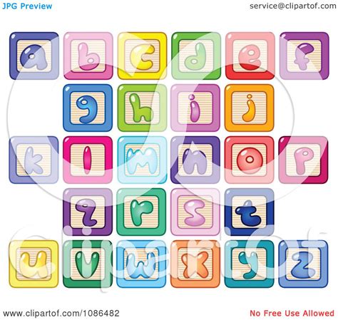 Clipart Colorful Lowercase Letter Alphabet Blocks Royalty Free Vector