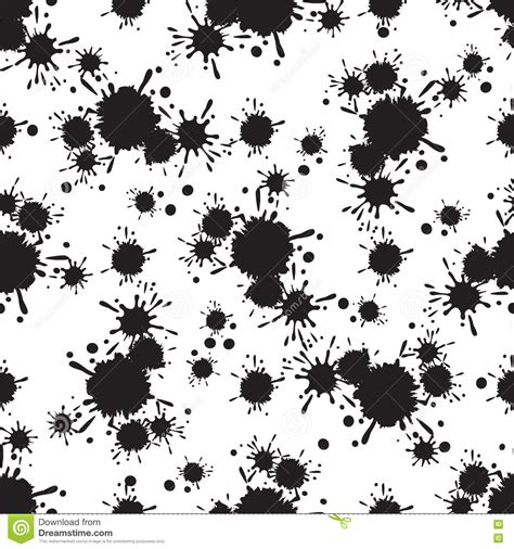 Seamless Pattern With Paint Spots Ink Splashes Stock Vector