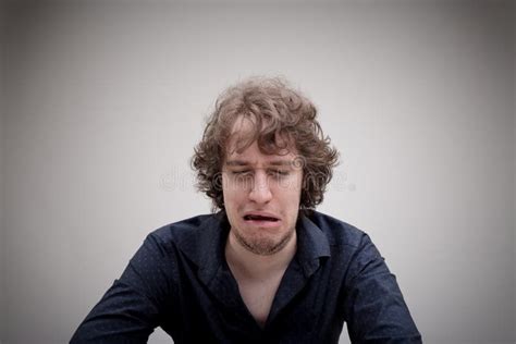 Sad Man Crying In A Down Despair Stock Photo Image Of Grimace Face