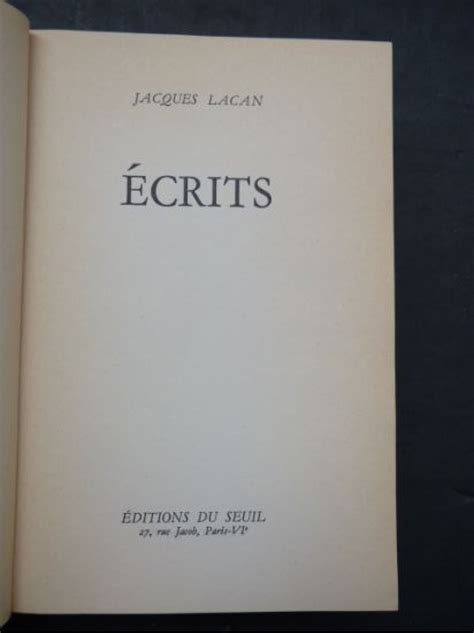 Lacan Ecrits Autographe Edition Originale Edition