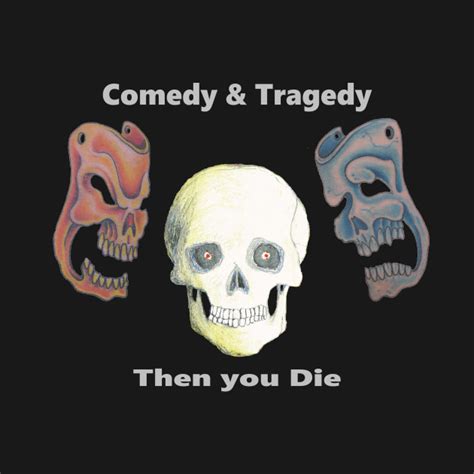 Skull Masks Of Comedy And Tragedy White Skull Set On Back Comedy