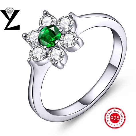 Womens Green Diamond Wedding Rings Sterling Silver Model Nelsonismissing