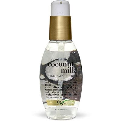 Coconut oil is often said to be the best oil to use on your hair to reduce protein loss and keep it looking healthy. Nourishing Coconut Milk Anti-Breakage Serum | Ulta Beauty