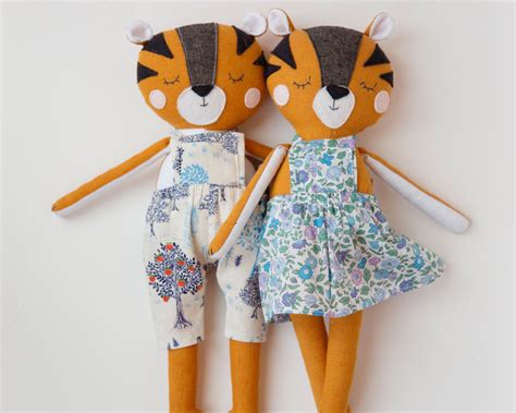 Tiger Panda Digital Sewing Pattern And Video Tutorial Etsy Cloth Dolls Handmade Doll