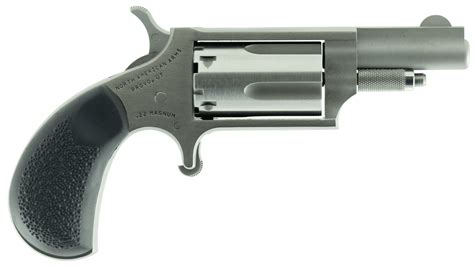 NAA MGRC Mini Revolver Revolver Single Mag Rd Black Rubber Grip Stainless Steel