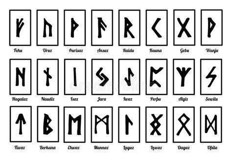 Runic Symbols And Their Names Runes For Fortune Telling Stock