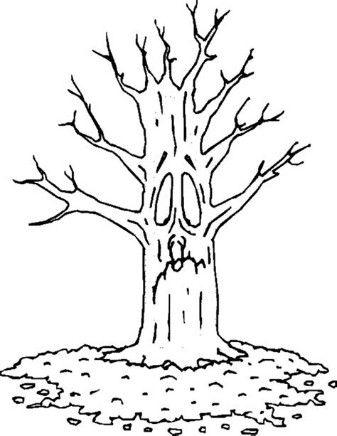 Tree Without Leaves Coloring Page To Print And Download For Kids For Kids