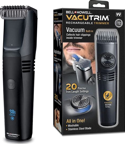 Vacutrim Deluxe Titanium Blade Cordless Hair Trimmer With Led Battery