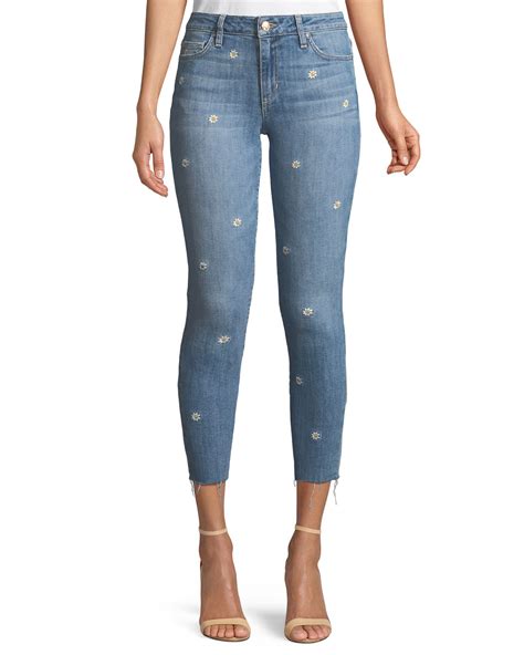 Joe S Jeans The Icon Cropped Embroidered Skinny Jeans Neiman Marcus