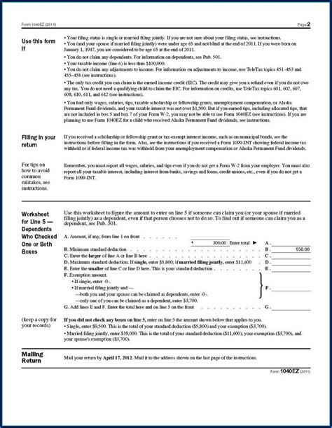 Irs 1040ez Tax Form 2017 Form Resume Examples 0g27lld69p