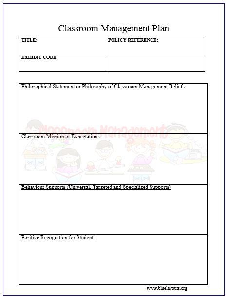 10 free classroom management plan templates blue layouts