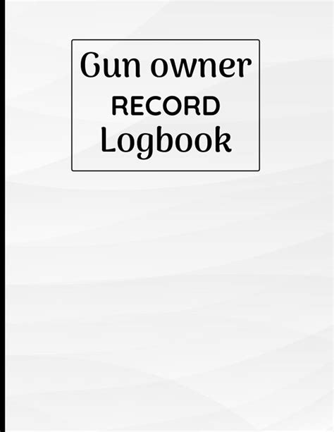 Buy Owner Record Logbook Firearms Inventory Record Book Record