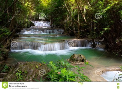 Thailand Waterfall In Kanjanaburi Stock Image Image Of Huay Park