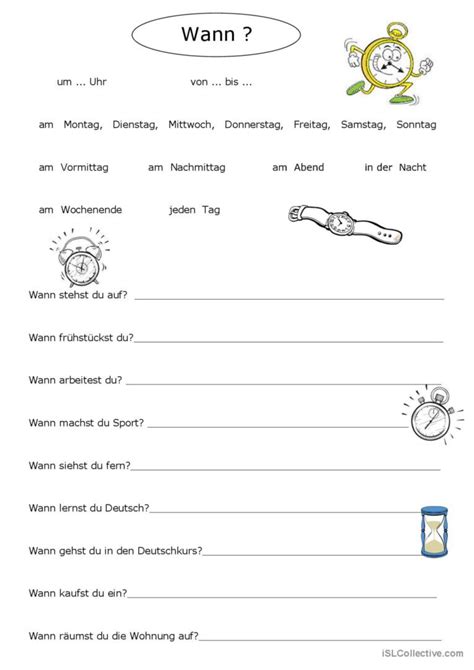 Was machst du von morgens bi Deutsch DAF Arbeitsblätter pdf doc
