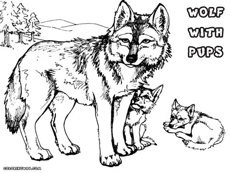 Frog coloring pages for kids. Wolf Mom With Pups Coloring Pages - Coloring Home