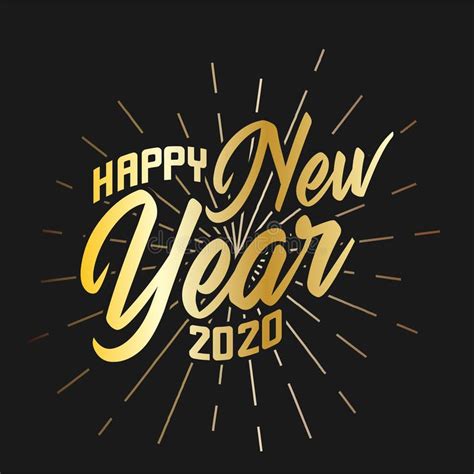 Happy New Year 2020 Vector Holiday Illustration Cover Design Stock