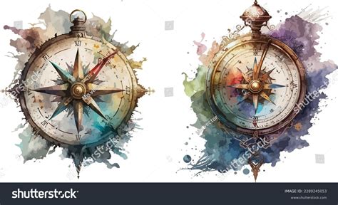 Steampunk Compass Clipart Isolated Vector Illustration Stock Vector