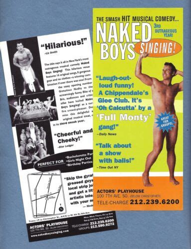 All Male Nude Revue Naked Boys Singing Rd Year Actors Playhouse Flyer Ebay