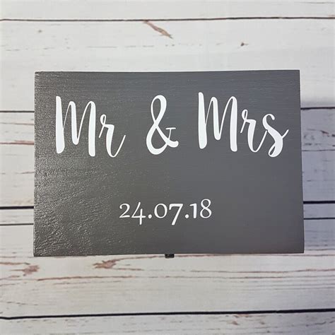 Personalised Mr And Mrs Wooden Box Wooden Wedding Box Memory Etsy Uk