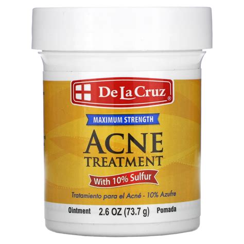 De La Cruz Acne Treatment Ointment With 10 Sulfur Maximum Strength