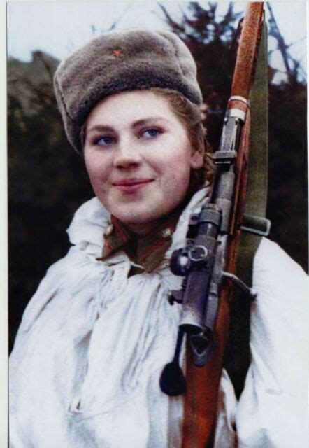 Wwii Red Army Soviet Female Sniper Roza Shanina 59 Kills New Color