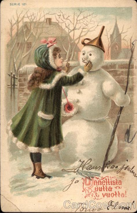 christmas girl  snowman snowmen