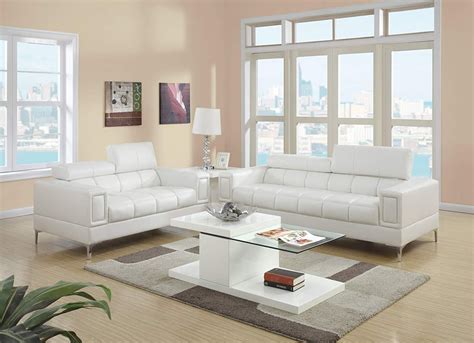 Poundex Sierra Bonded Leather 2 Piece Sofa Set Best Living Room