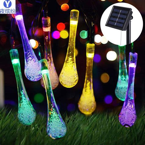 Solar Light Led Water Drop Lighting Chain Lamp Led Colored Lamp Outdoor