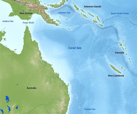 Coral Sea Australia Map