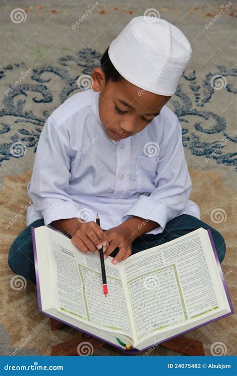 Muslim Boy Reading Quran Stock Photo Image Of Koran 24075482