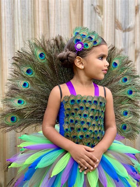 Peacock Tutu Costume Mardi Gras Pageant Dress Bird Costume Feather